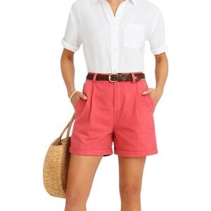 Charter Club Twill Classic Shorts Plumberry Pink High Waisted Belted‎ Womens 8 M